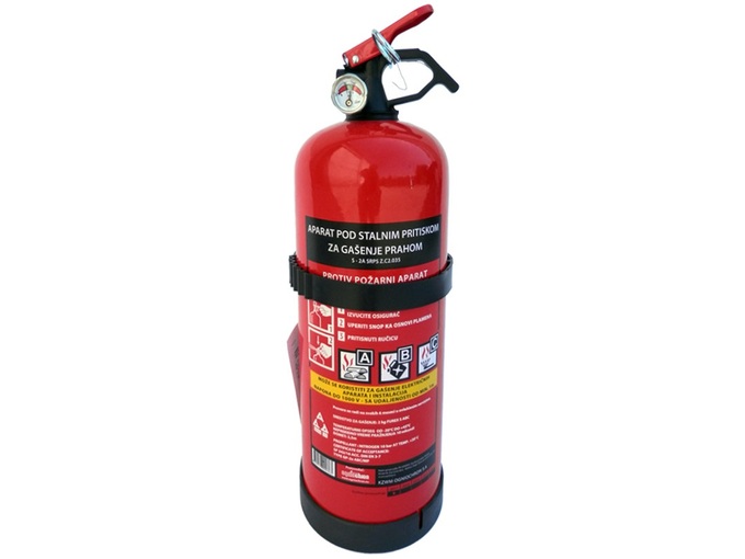 Ogniochron S-2A aparat za gašenje prahom od 2 kg, sa manometrom i nosačem