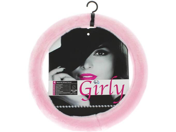 Sumex obloga volana 2505059 od roze pliša, u pakovanju Girly za volan od 37 do 39 cm